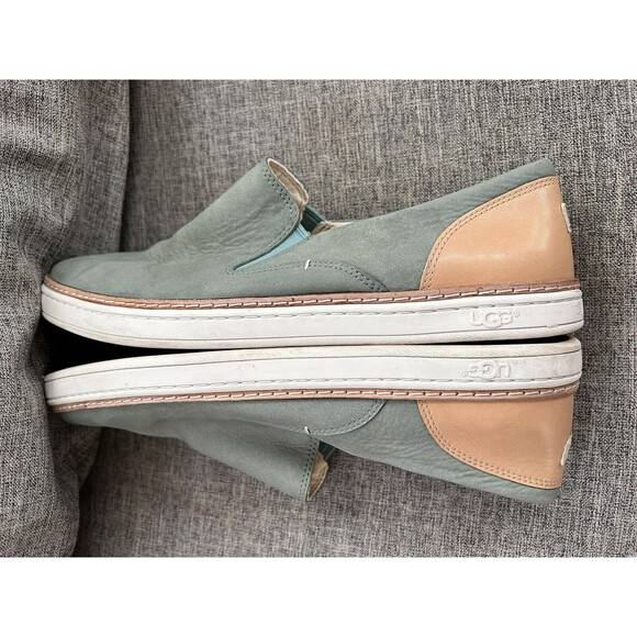 UGG Adley Sneakers Womens Size 11 Aloe Vera Slip On Leather - Picture 9 of 11